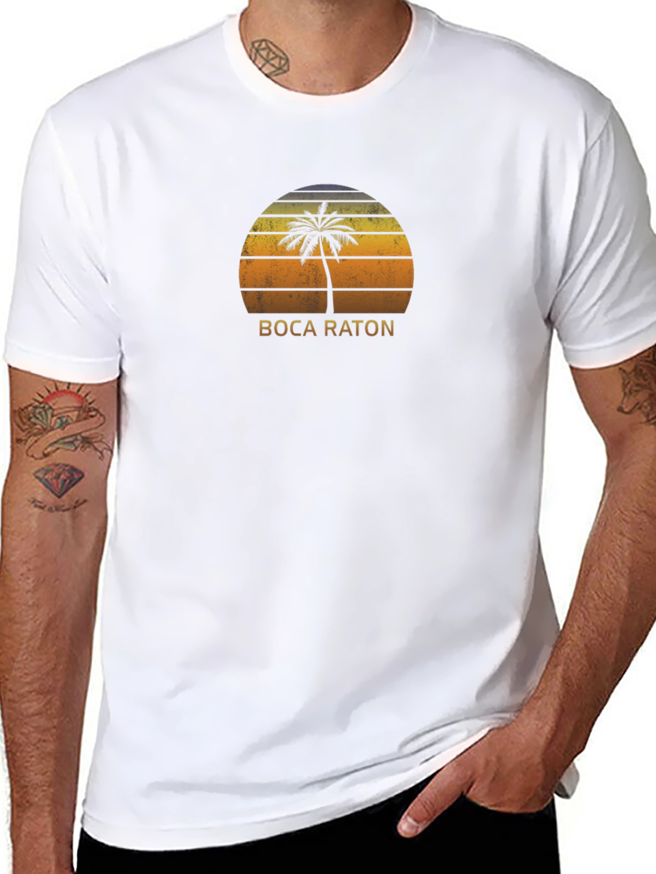 Boca Raton Palm Sunset Tee