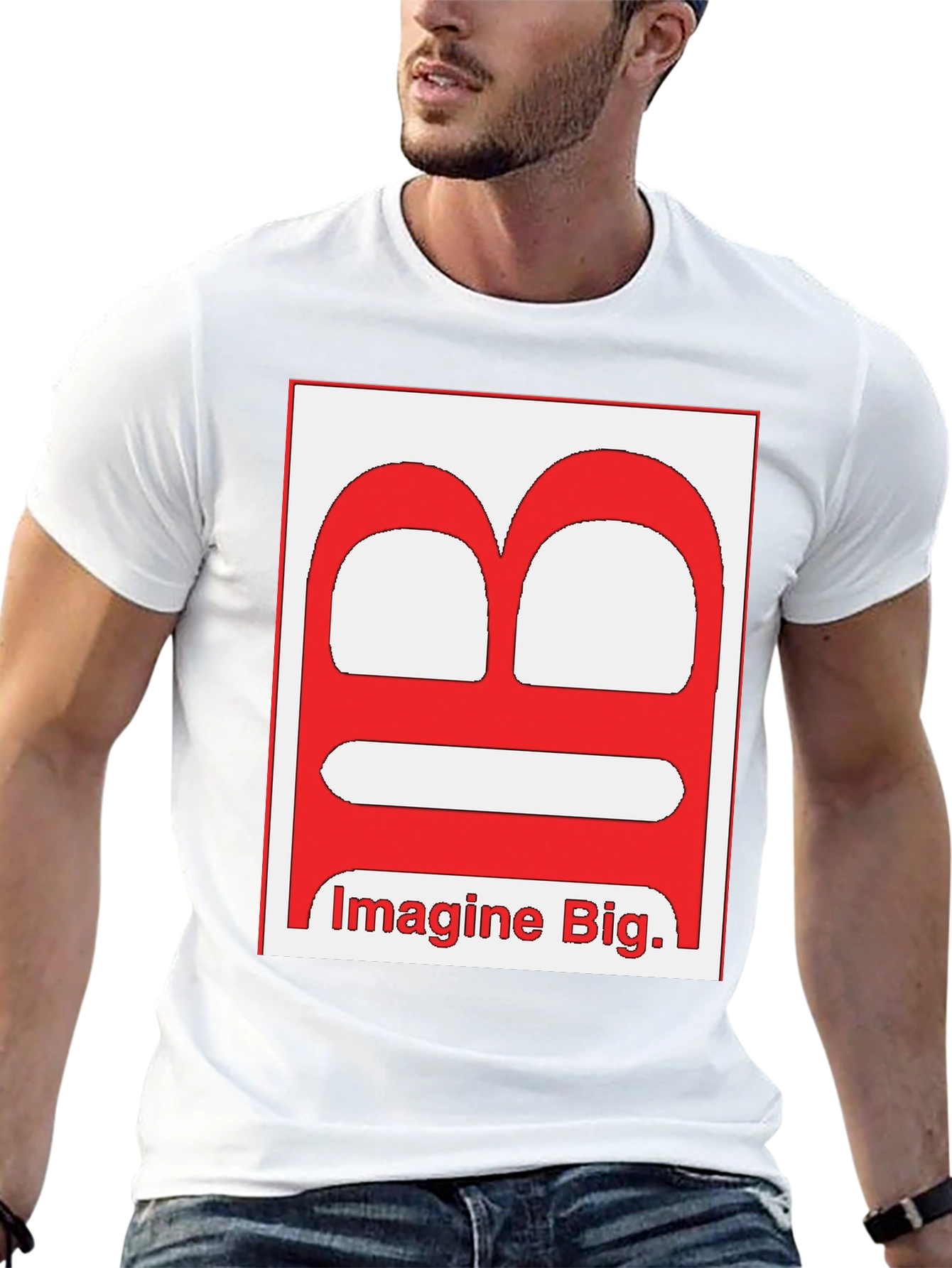 Imagine Big Letter Graphic Black T-Shirt