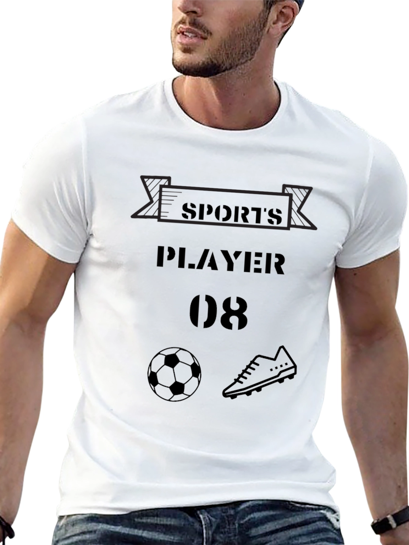 Sports Player Graphic T-Shirt - Number 08
