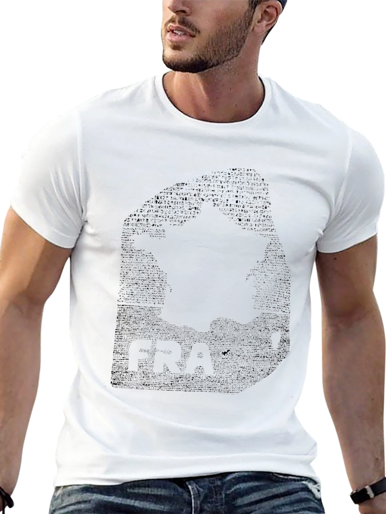 Mens Black Graphic Print Crew Neck T-Shirt
