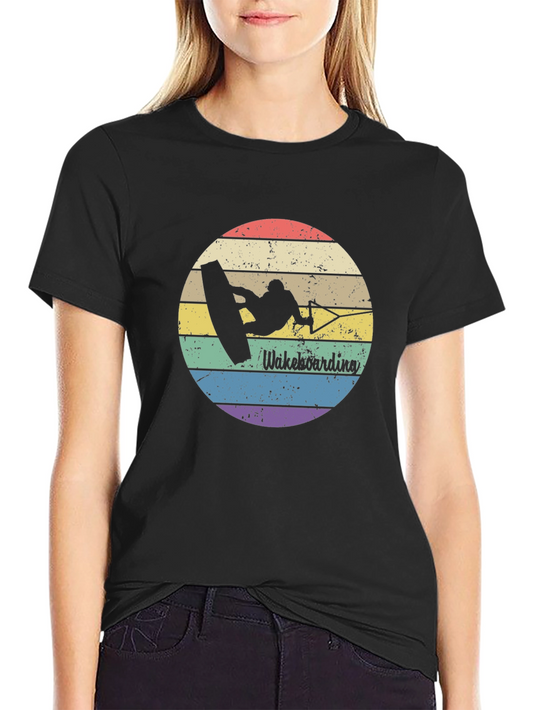 Retro Wakeboarding Graphic T-Shirt - Vintage Style