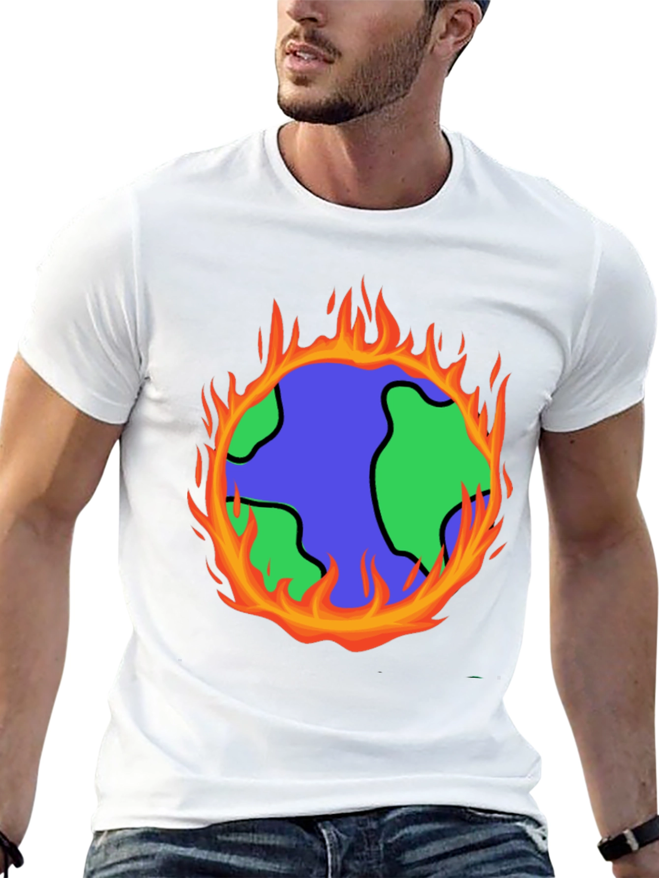 Global Warming T-Shirt - Earth on Fire Graphic Tee