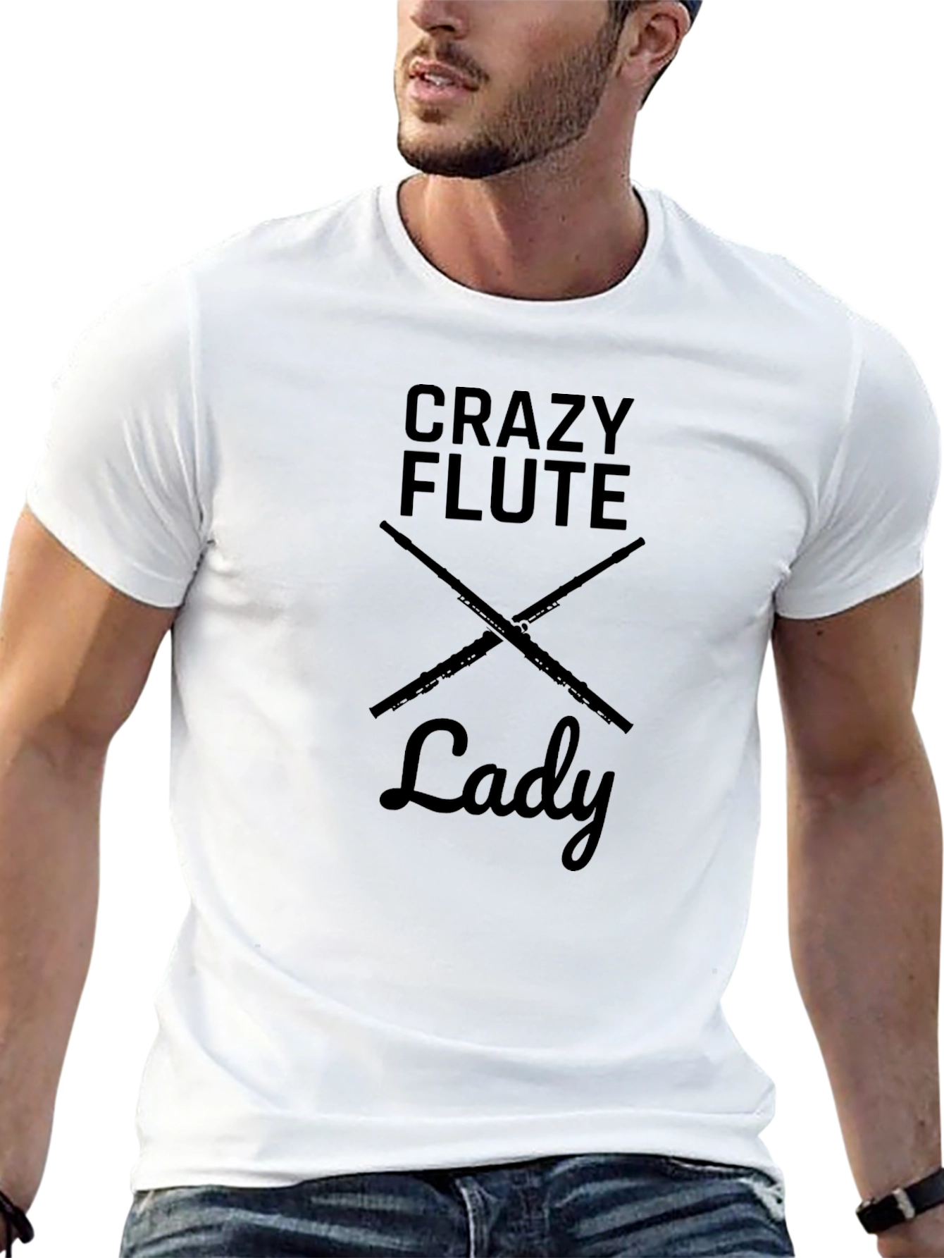 Crazy Flute Lady T-Shirt - Musician Tee