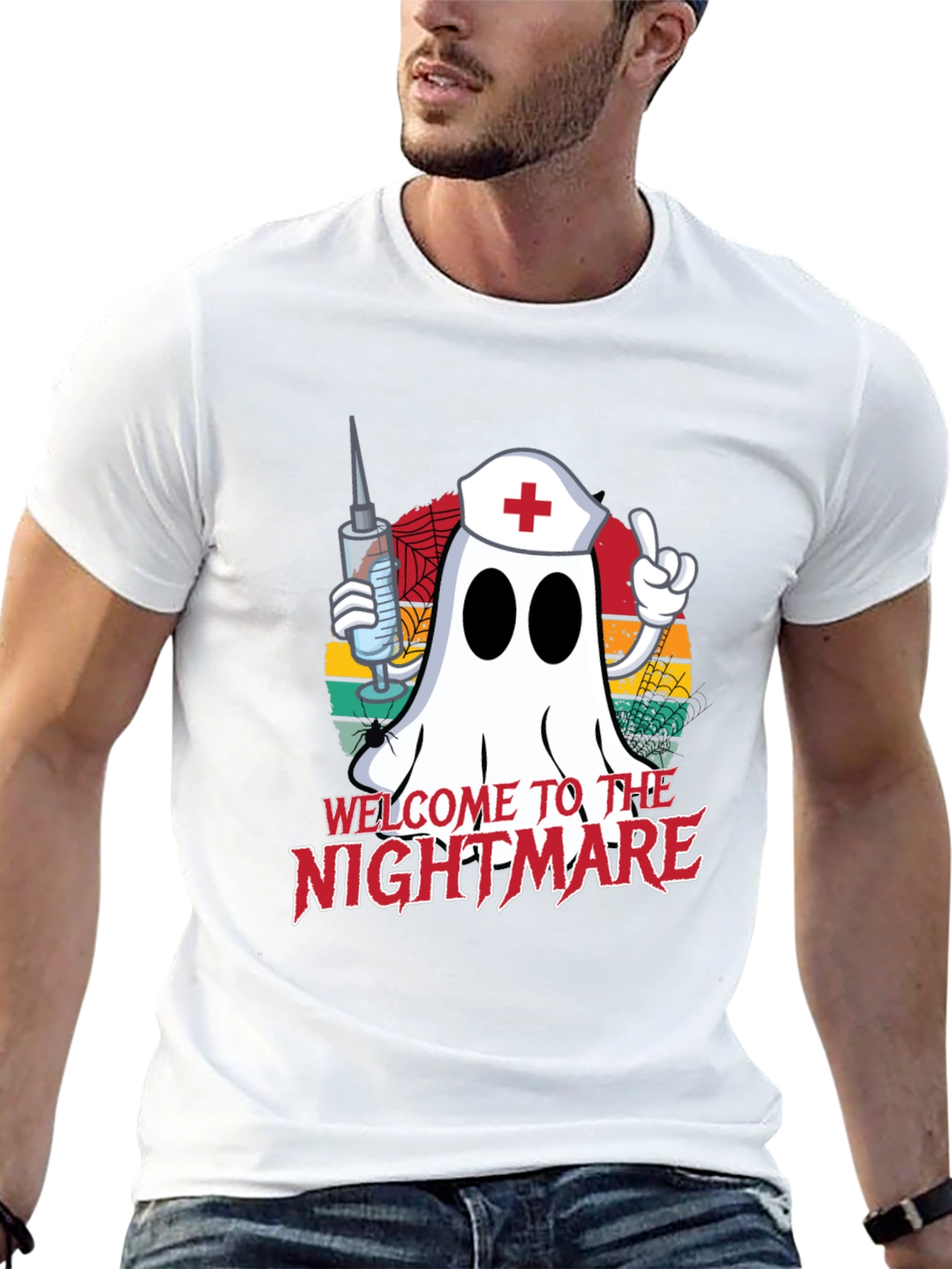 Ghost Nurse Halloween T-Shirt - Welcome to the Nightmare
