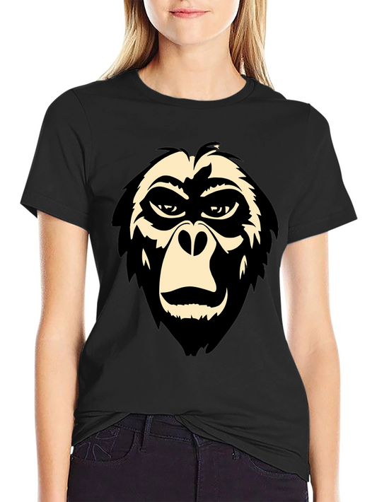 Cool Gorilla Face Graphic Tee - Black T-Shirt