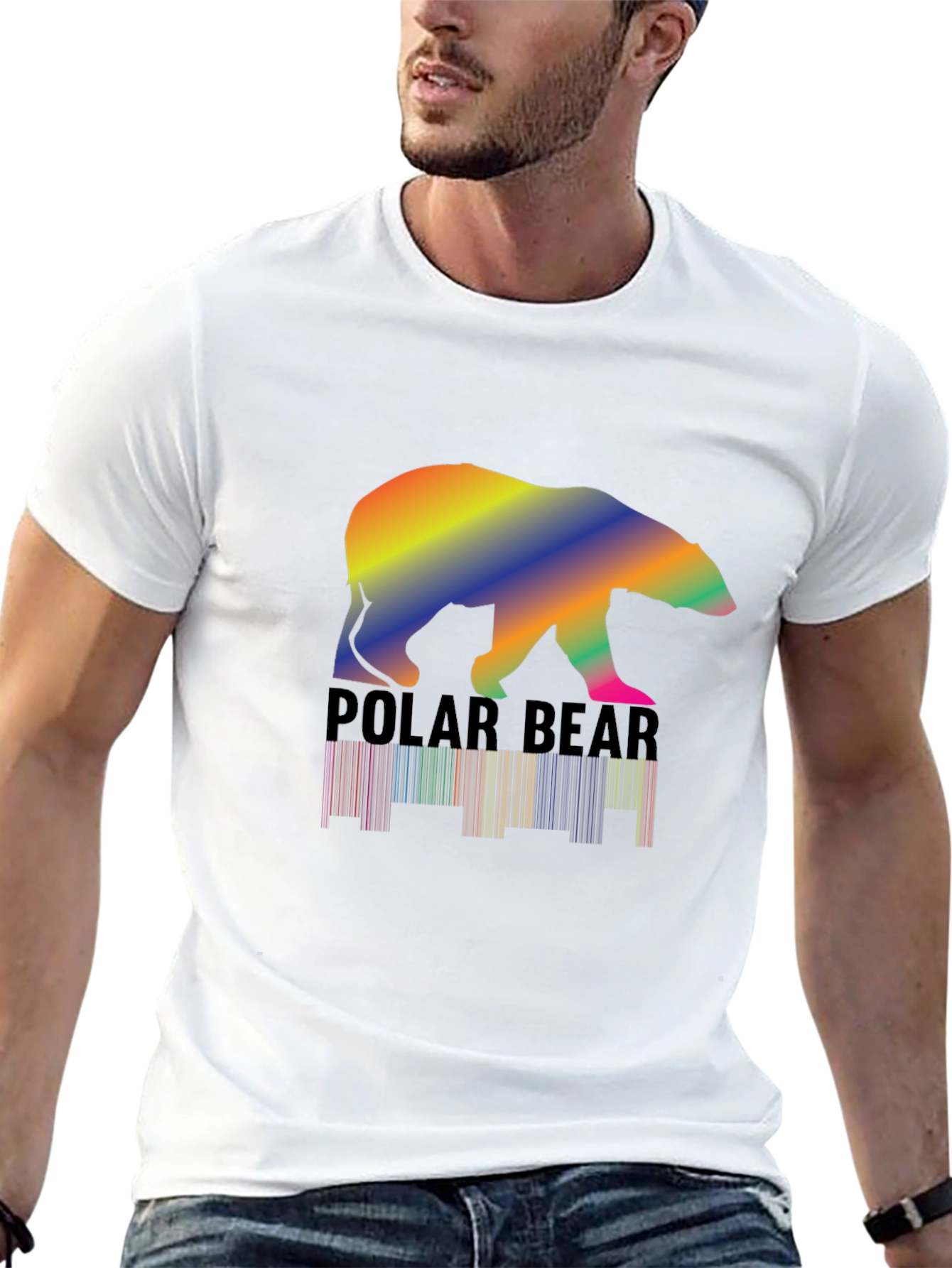 Rainbow Polar Bear Graphic T-Shirt