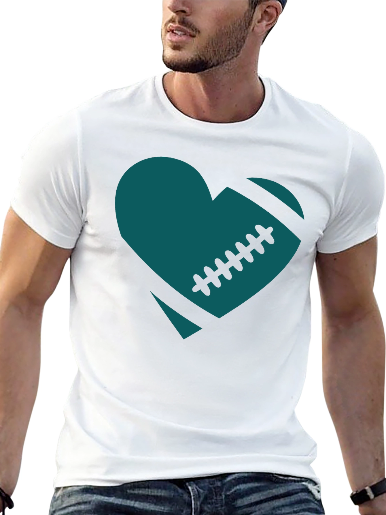 Football Heart Tee - Eagles Fan Shirt