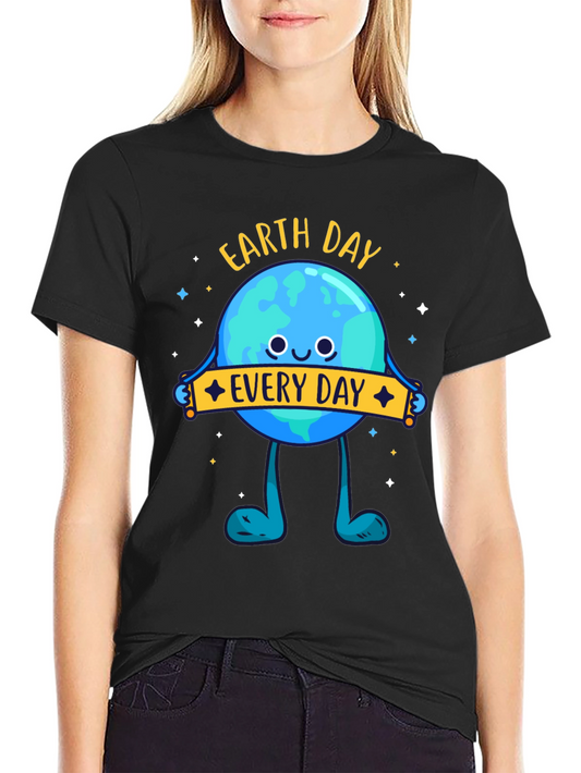 Earth Day Everyday T-Shirt - Black Graphic Tee