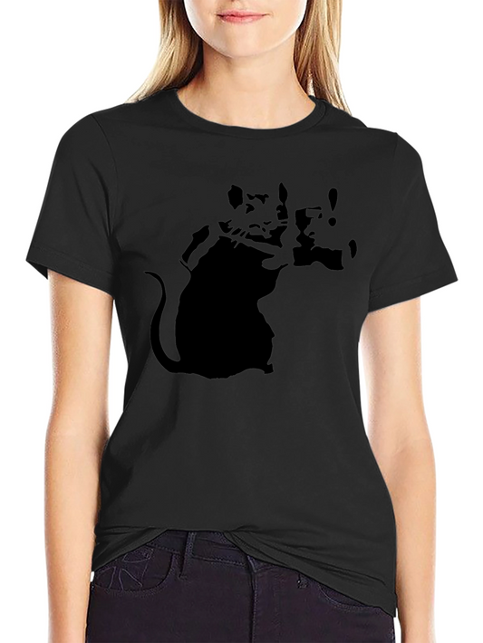 Banksy Rat Graphic Black T-Shirt