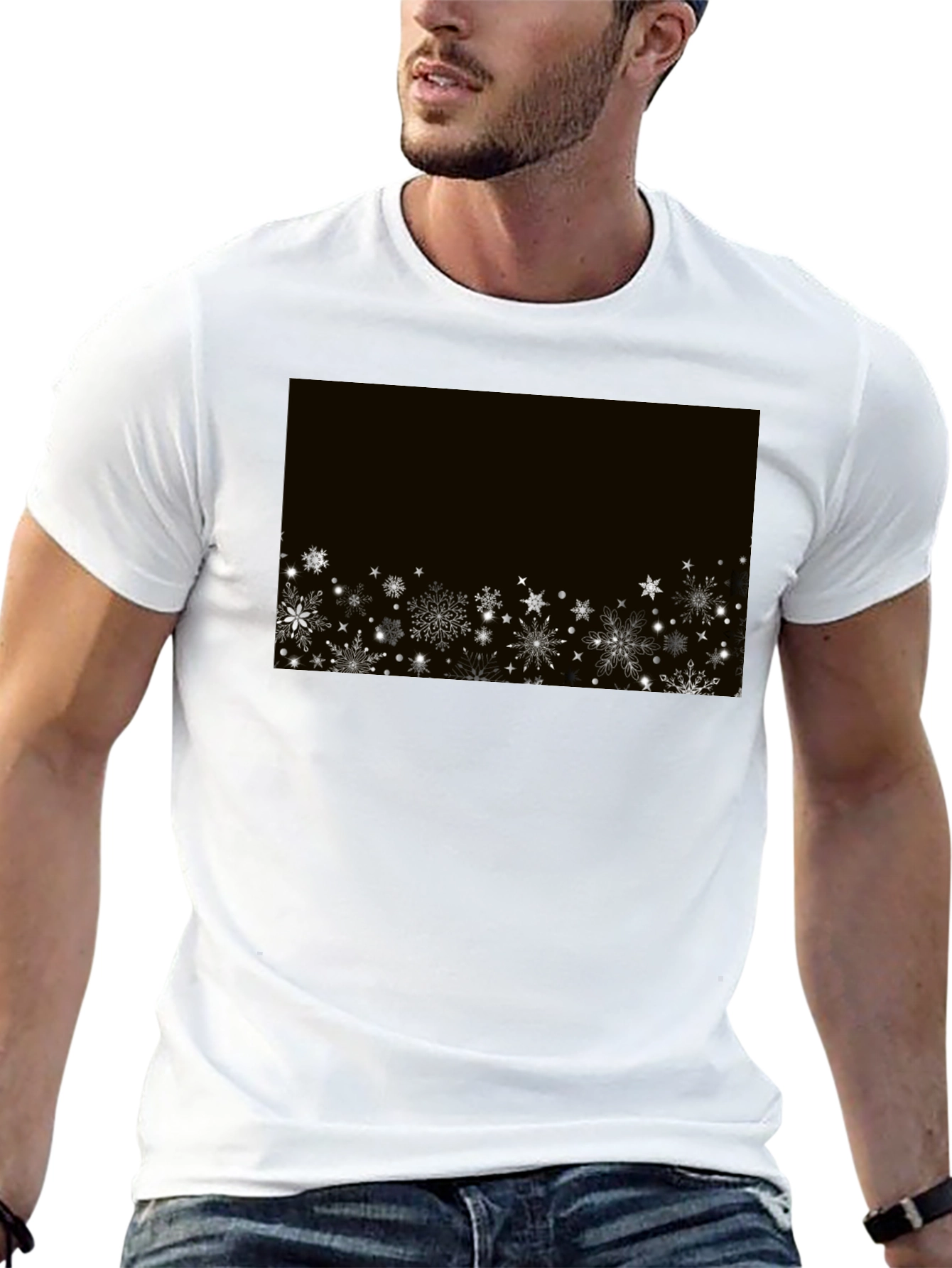 Snowflake Graphic Black T-Shirt