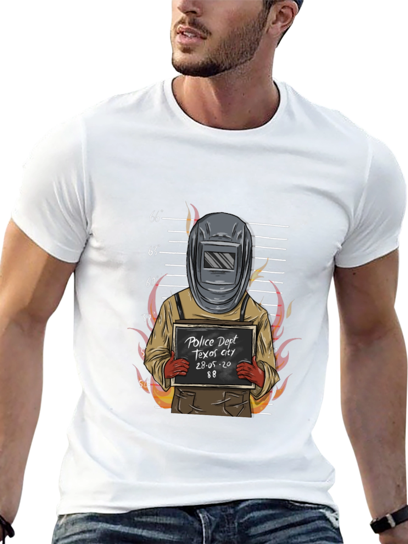 Welder Mugshot Graphic Tee - Texas City Police