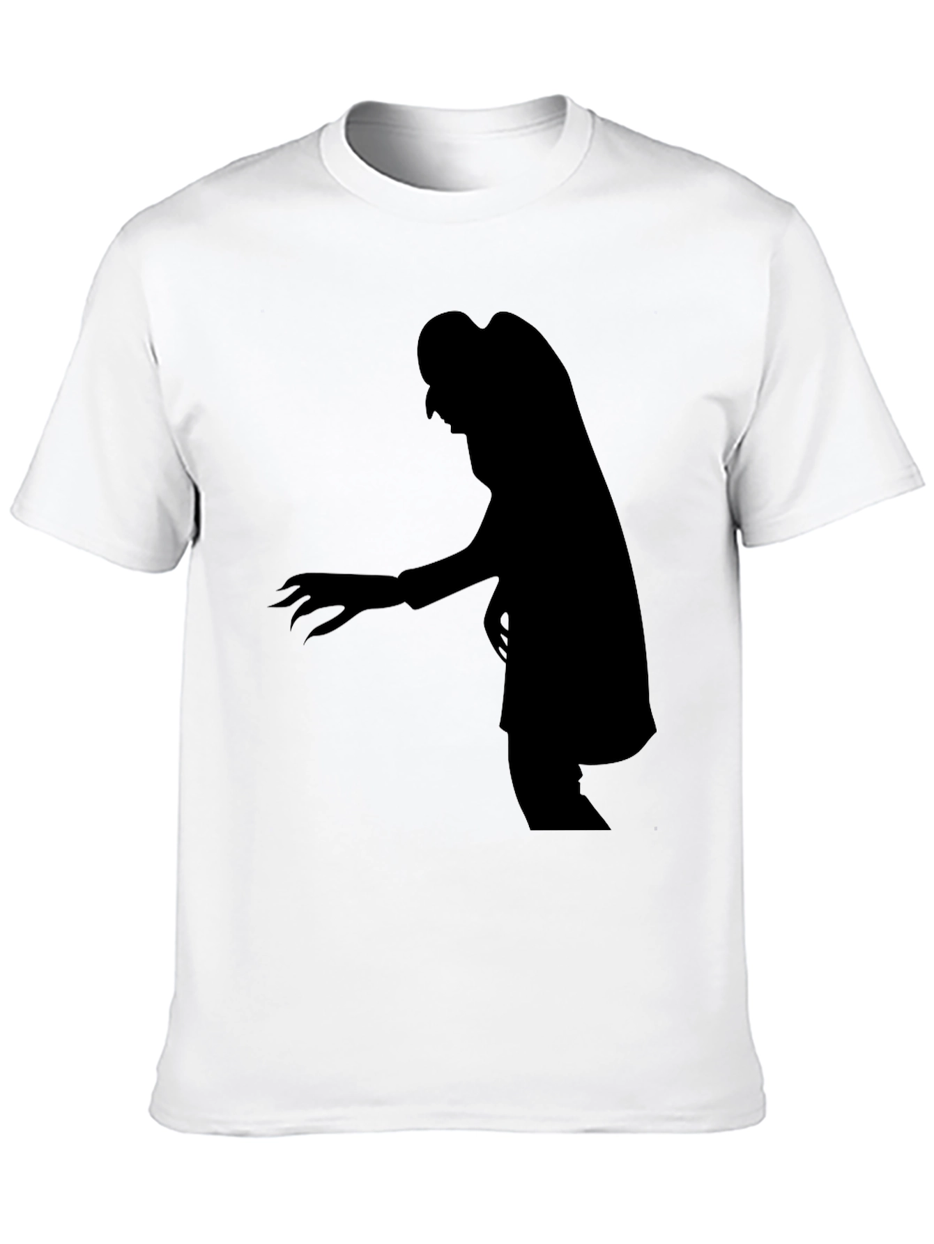 Witch Silhouette Graphic Tee - Black Cotton T-Shirt