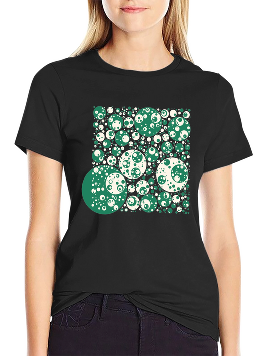 Abstract Circle Pattern Black T-Shirt