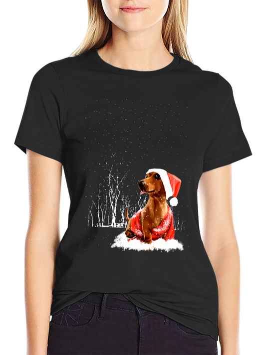 Festive Dachshund Holiday T-Shirt