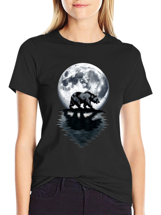 Bear Moon T-Shirt - Mens Black Graphic Tee