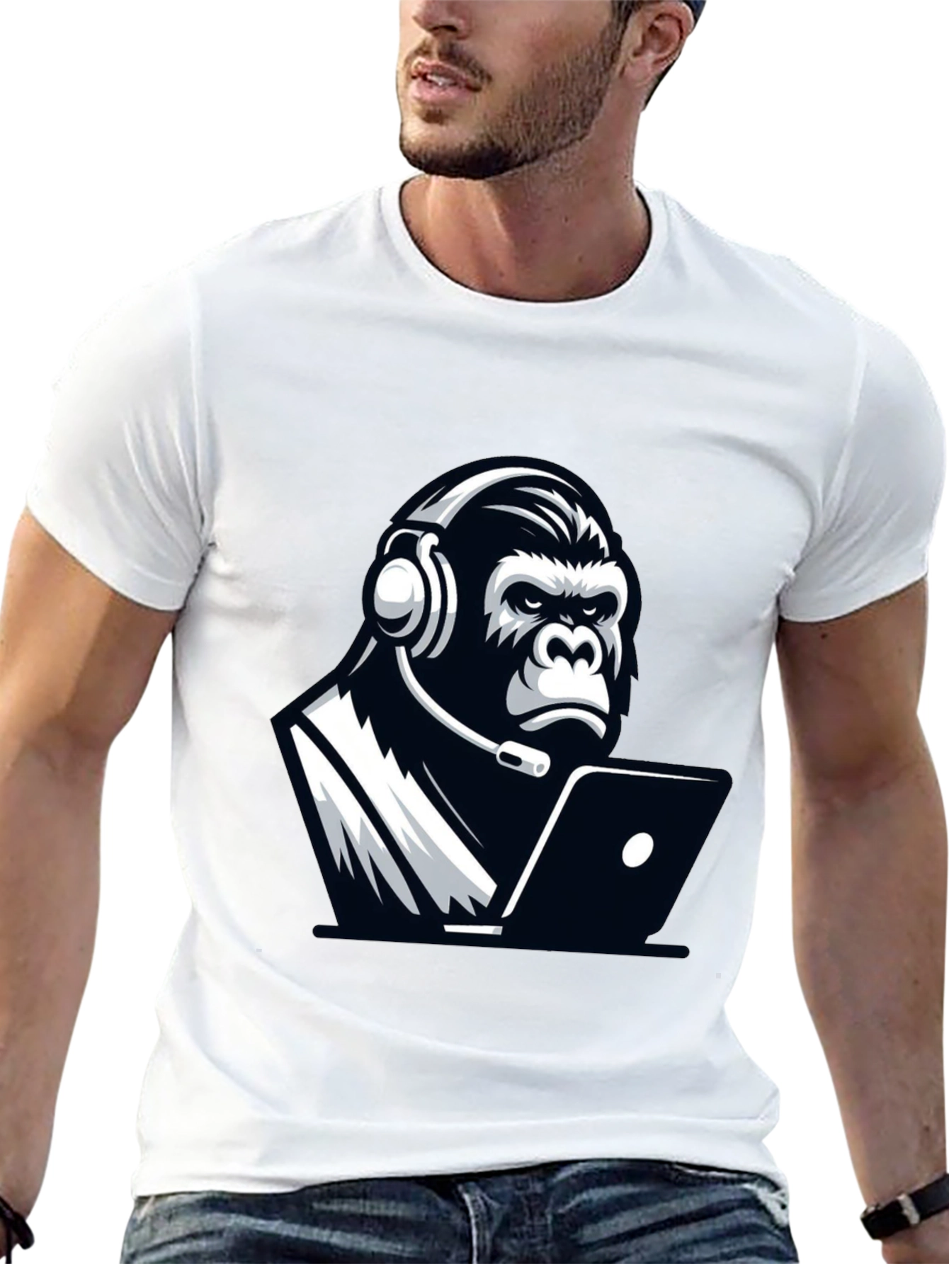 Gamer Gorilla T-Shirt - Cool Graphic Tee