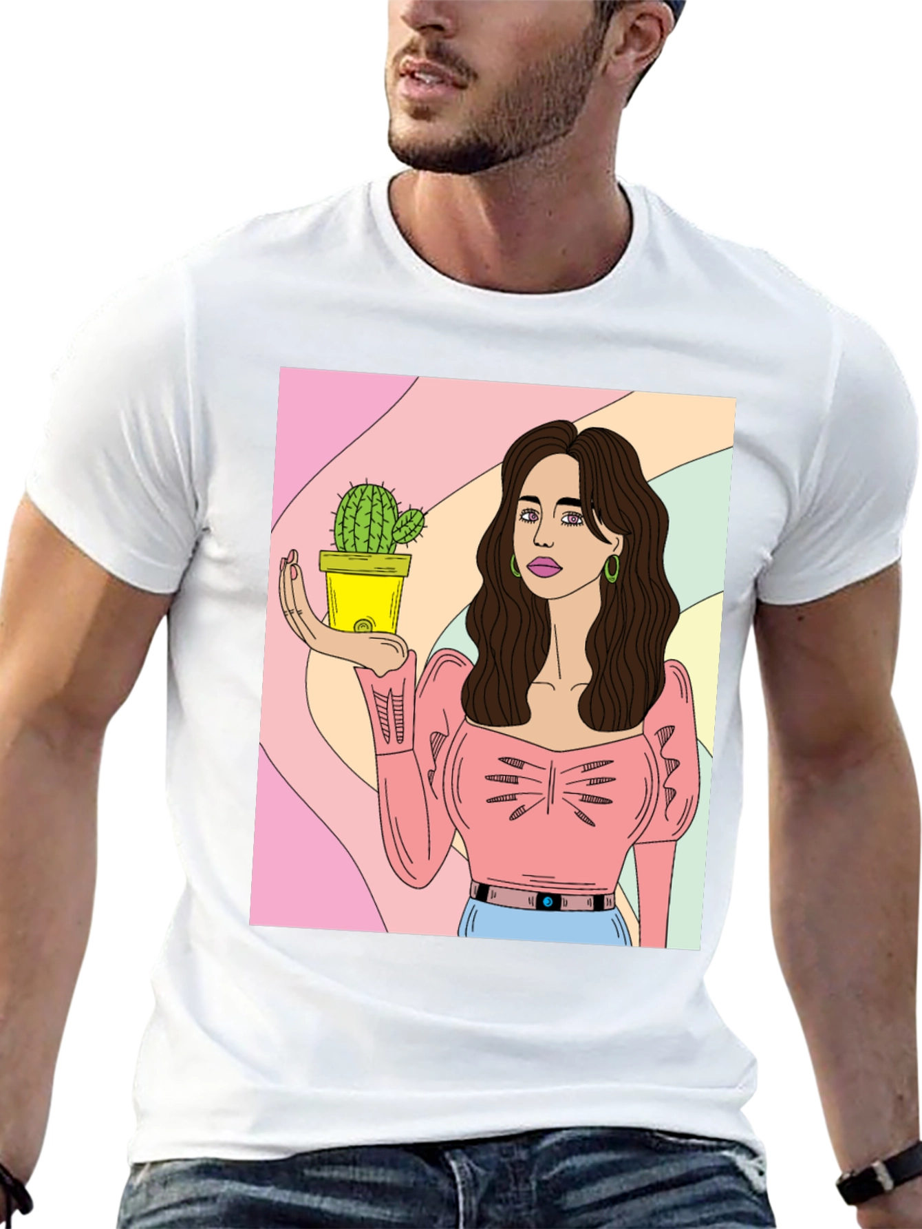 Cactus Girl Graphic Tee - Black