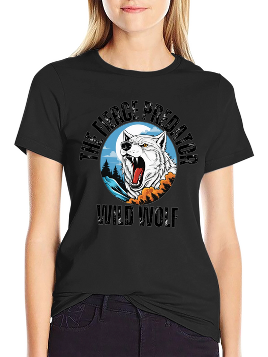 Wild Wolf Fierce Predator Graphic T-Shirt