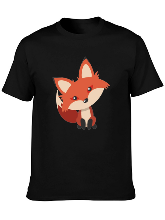 Cute Fox Graphic Tee - Black