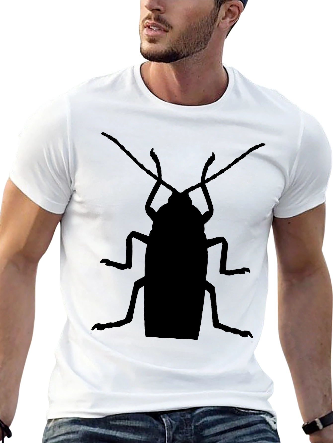 Novelty Cockroach Graphic Tee - Black T-Shirt