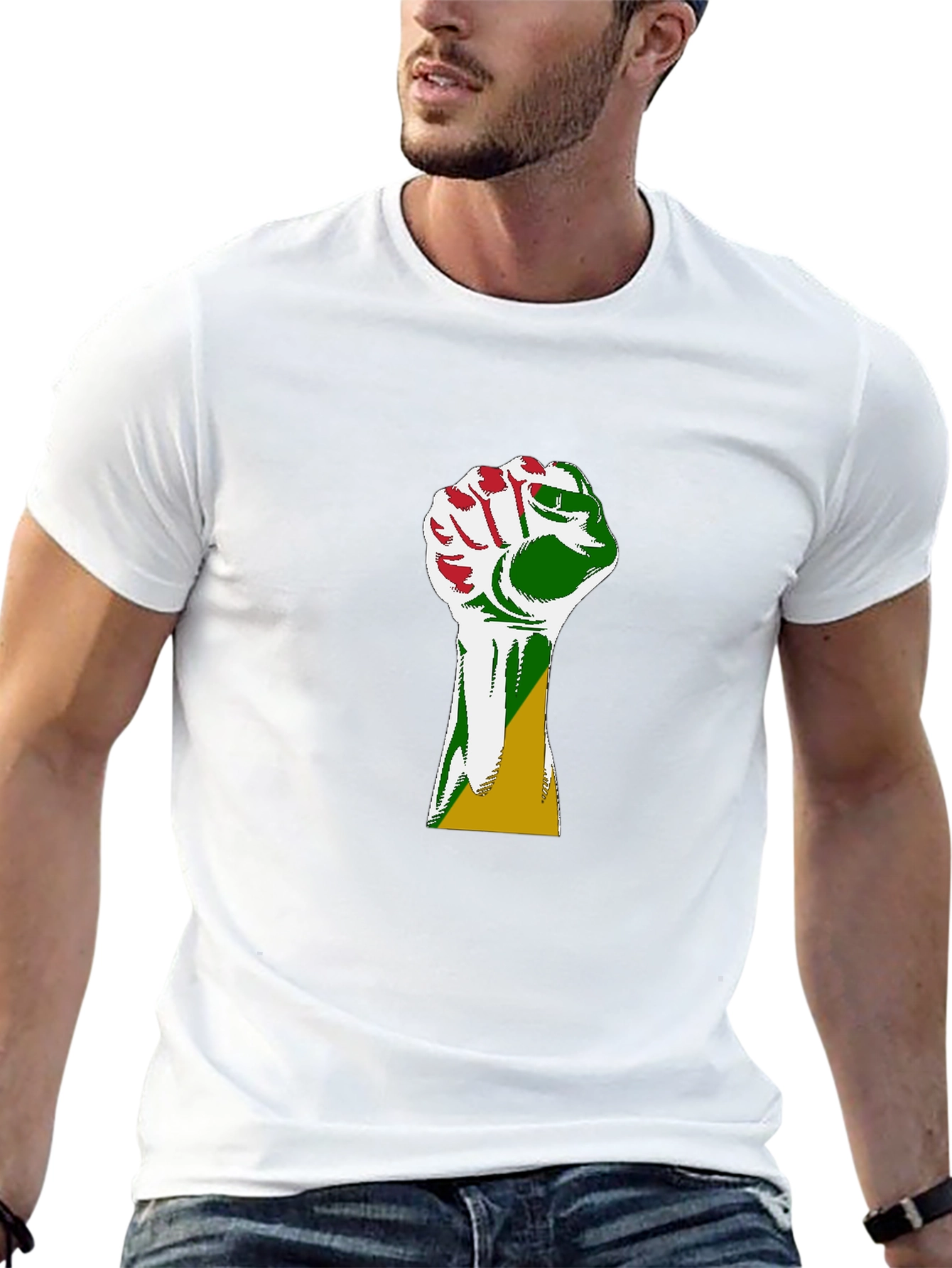 Afro Power Fist Graphic Tee - Black