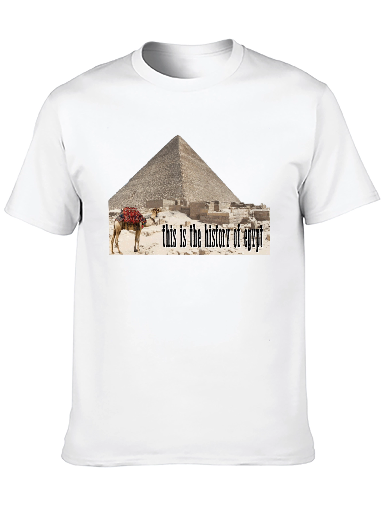 Egypt History T-Shirt - Pyramid Camel Design