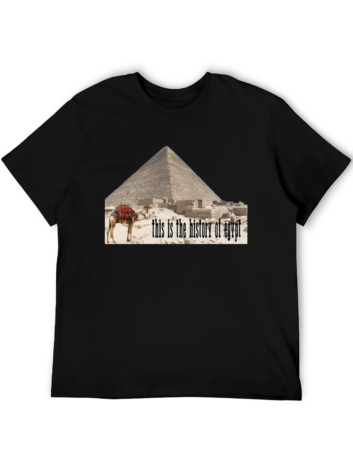 Egypt History T-Shirt - Pyramid Camel Design