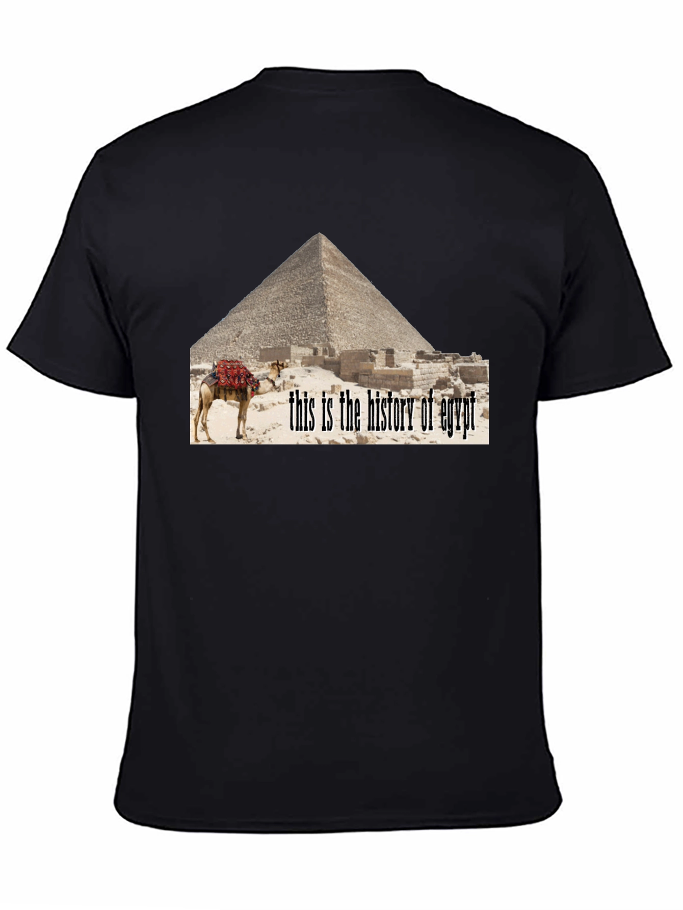 Egypt History T-Shirt - Pyramid Camel Design