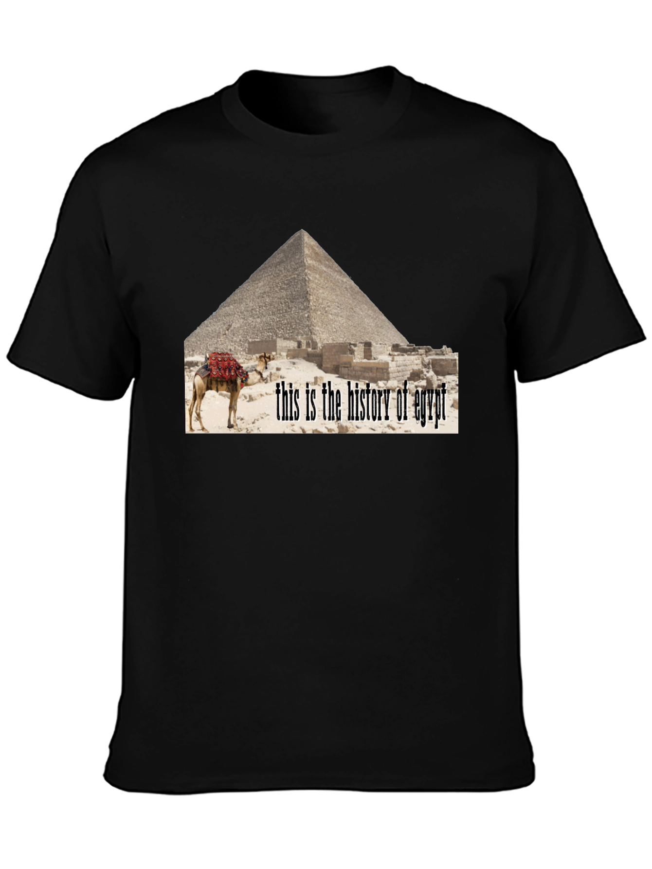 Egypt History T-Shirt - Pyramid Camel Design