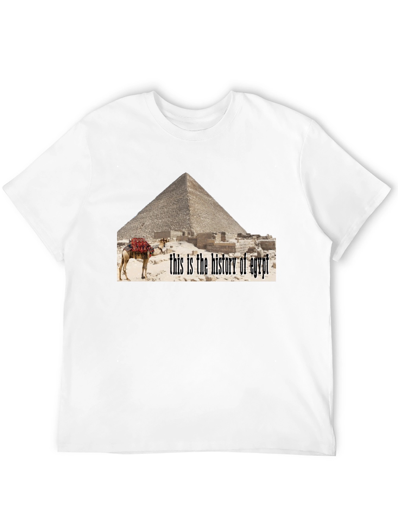 Egypt History T-Shirt - Pyramid Camel Design