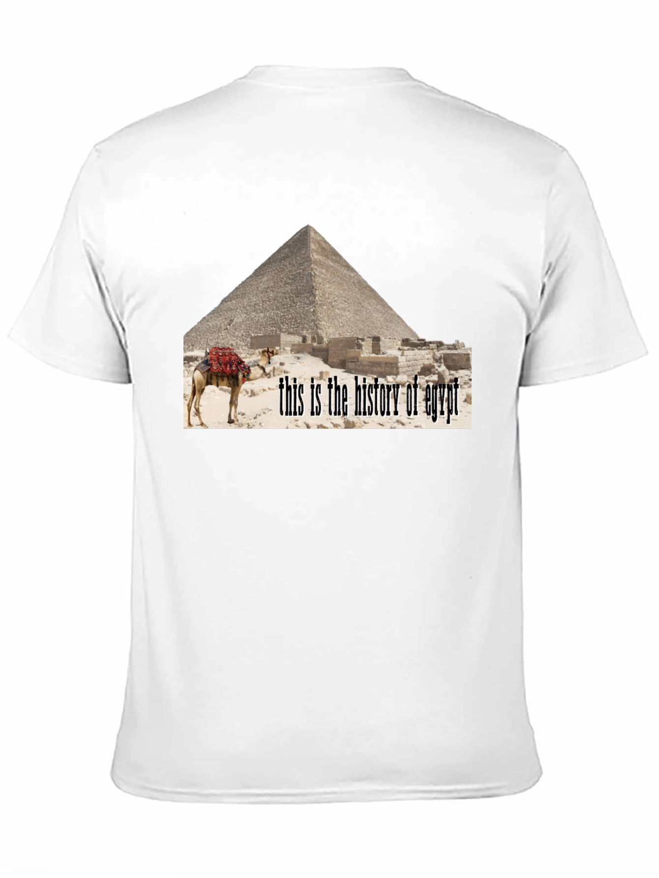 Egypt History T-Shirt - Pyramid Camel Design
