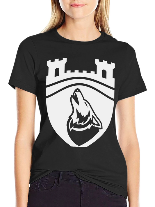 Wolf Crest Graphic Tee - Black Cotton Blend