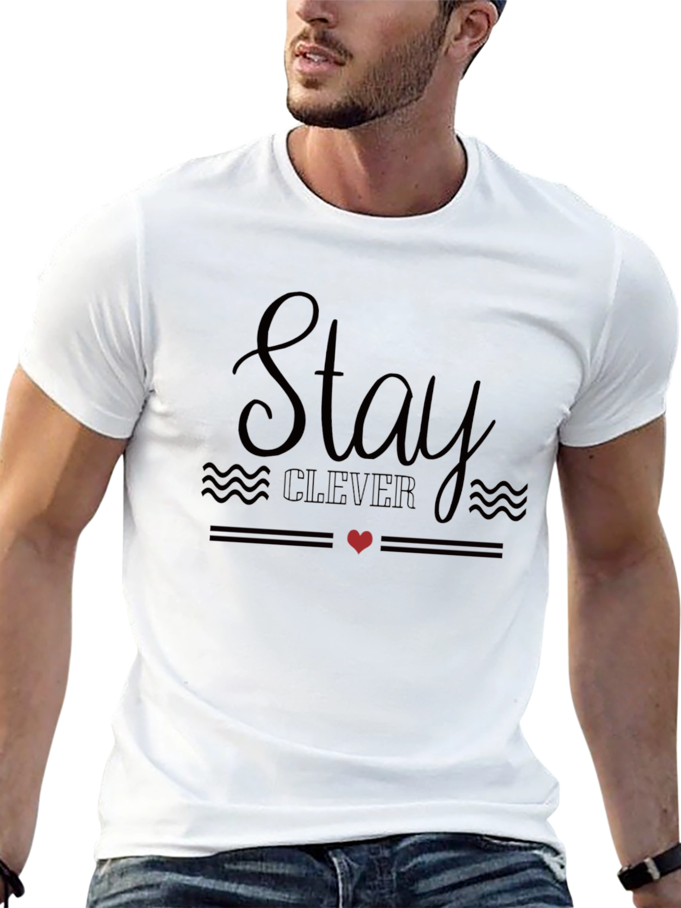 Stay Clever Graphic Tee - Mens Black Casual T-Shirt