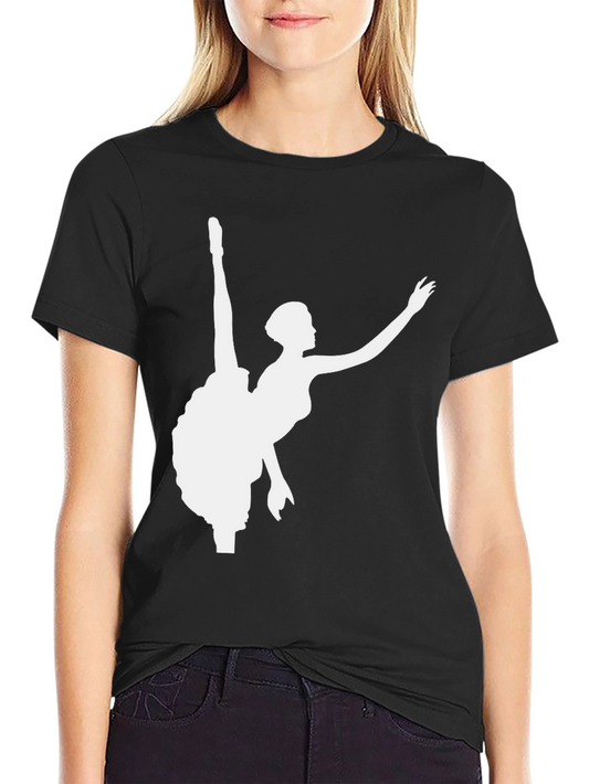 Ballerina Silhouette Graphic Tee - Black