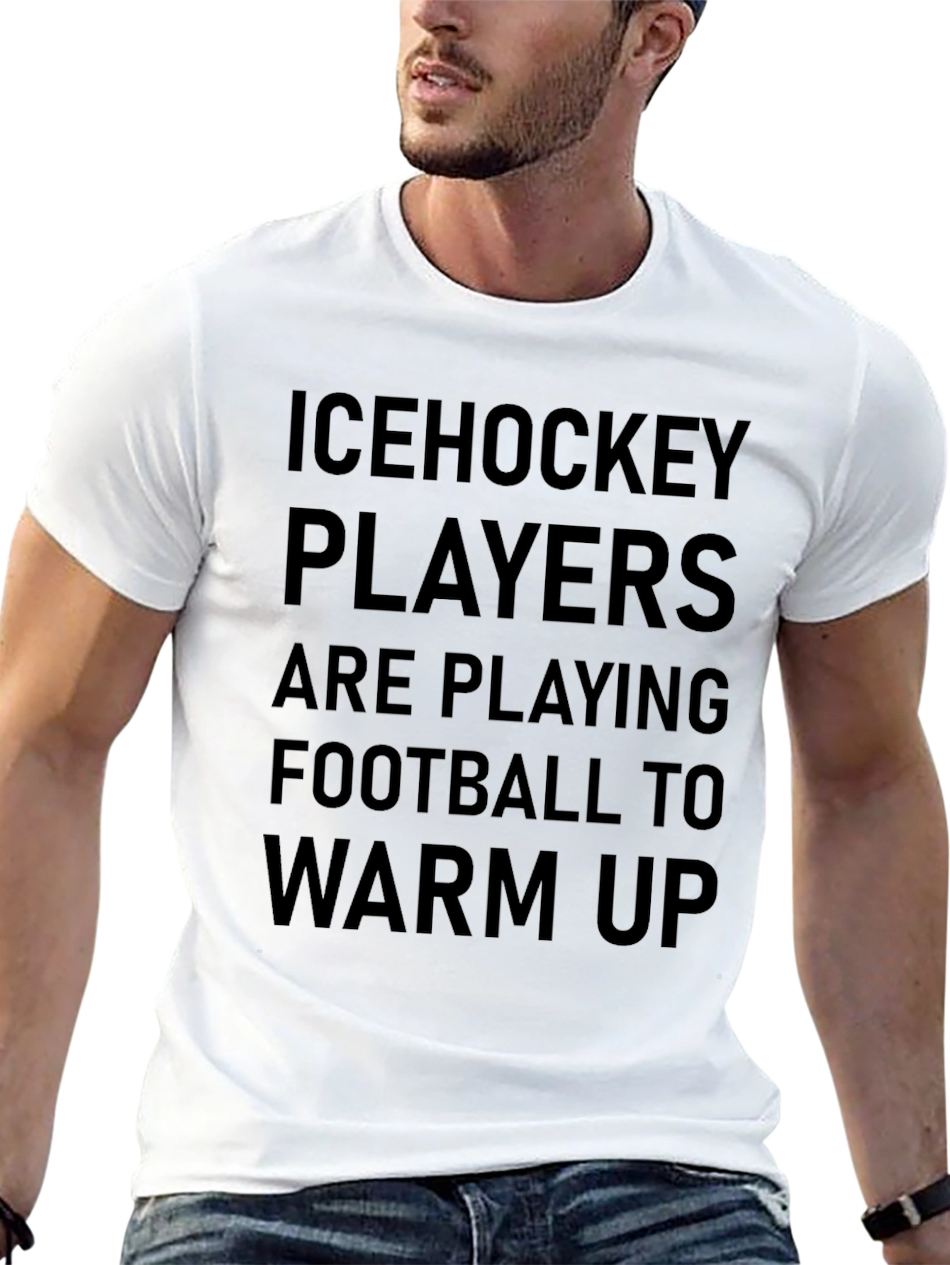 Ice Hockey Players Warm Up Graphic Tee