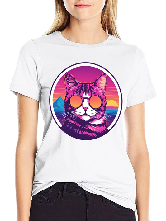 Retro Cat T-Shirt - Cool Cat with Shades
