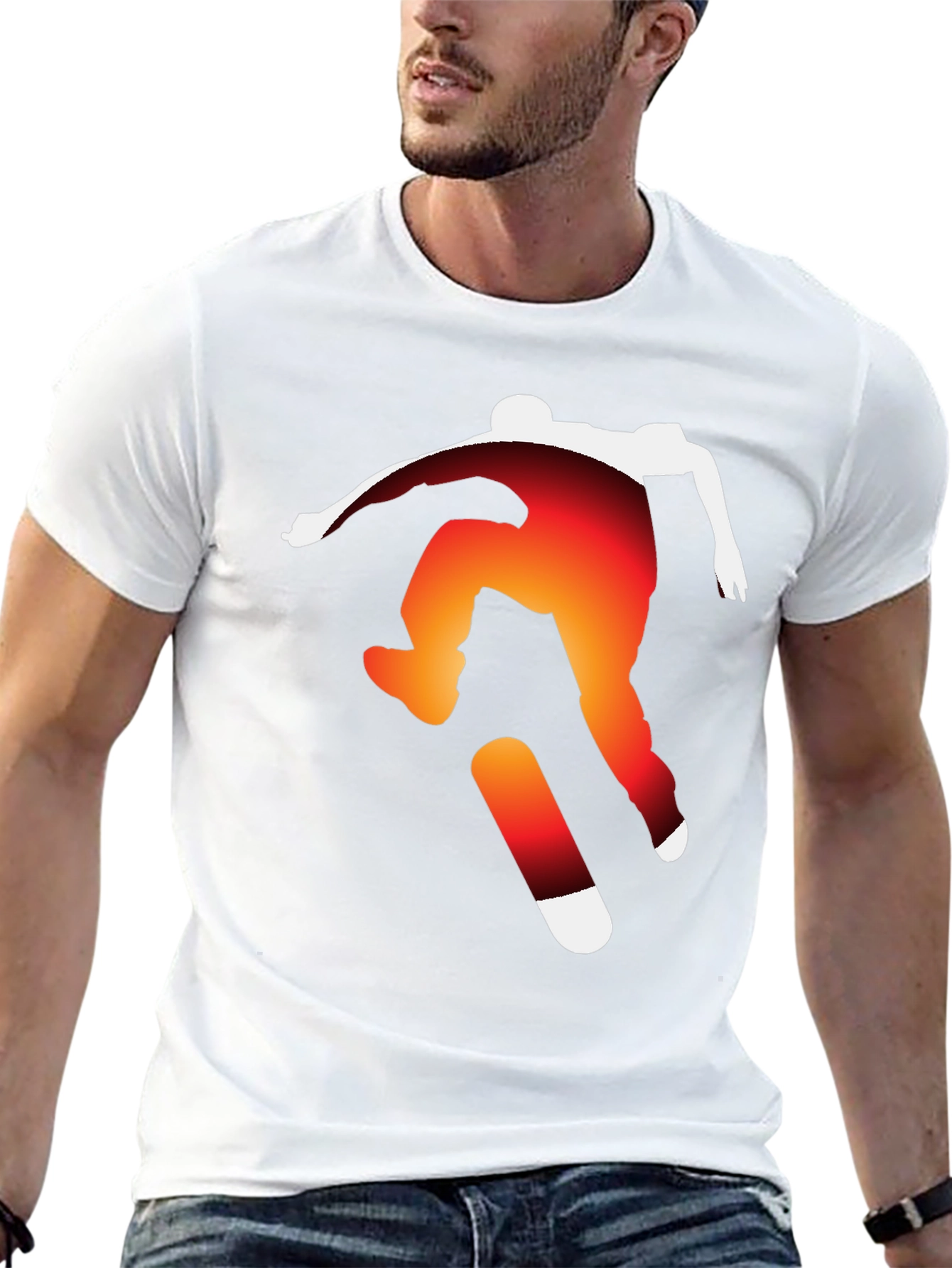 Skateboarding Silhouette Graphic Tee