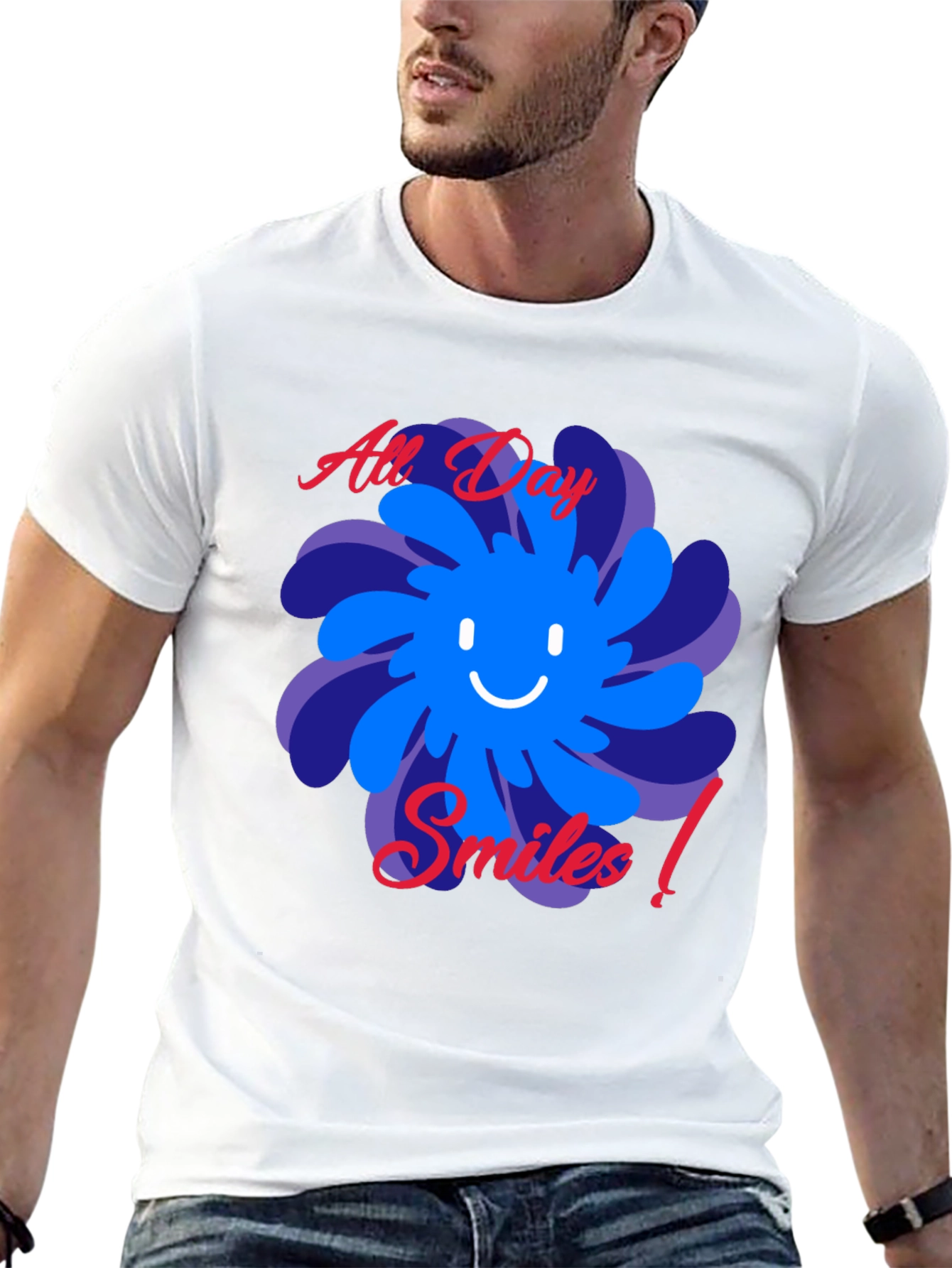 All Day Smiles Black Graphic Tee