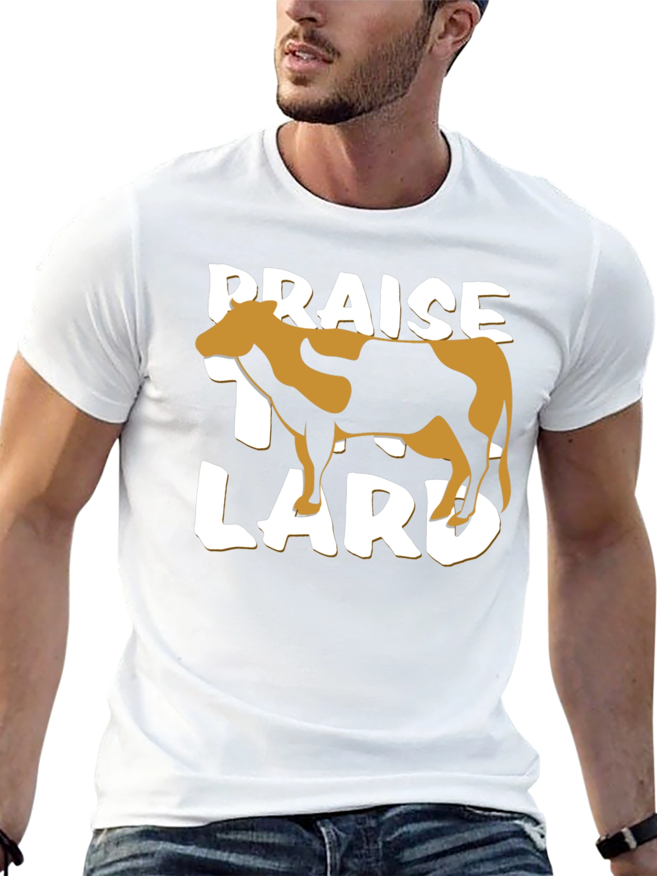 Praise Lard Black Graphic T-Shirt