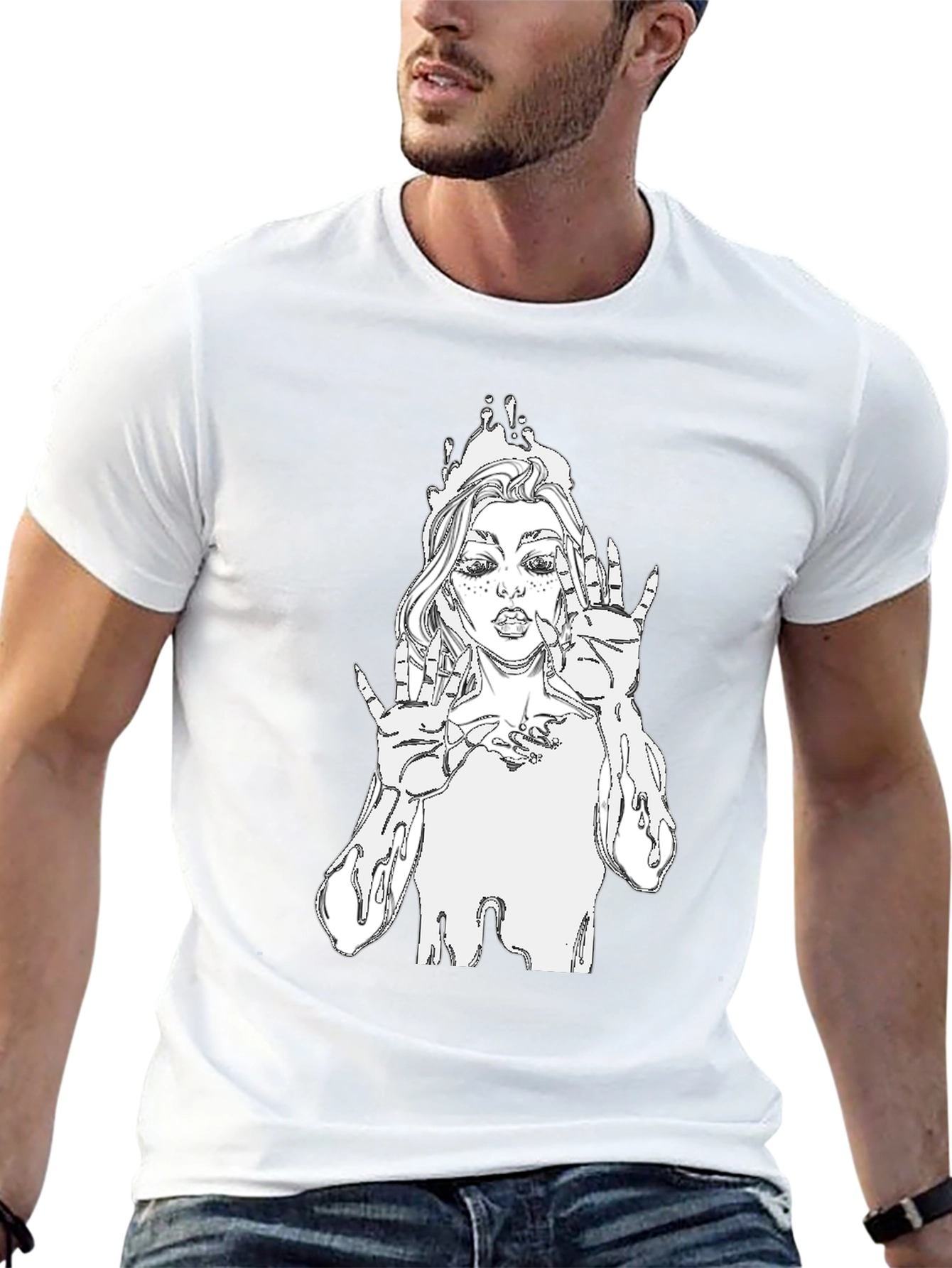 Unique Graphic Tee - Stylish Black Cotton T-Shirt