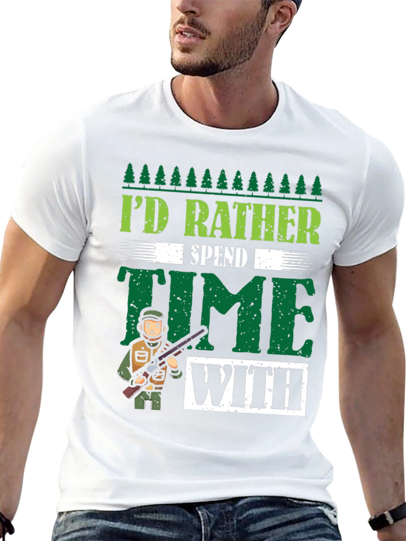 Id Rather Spend Time Hunting Graphic T-Shirt