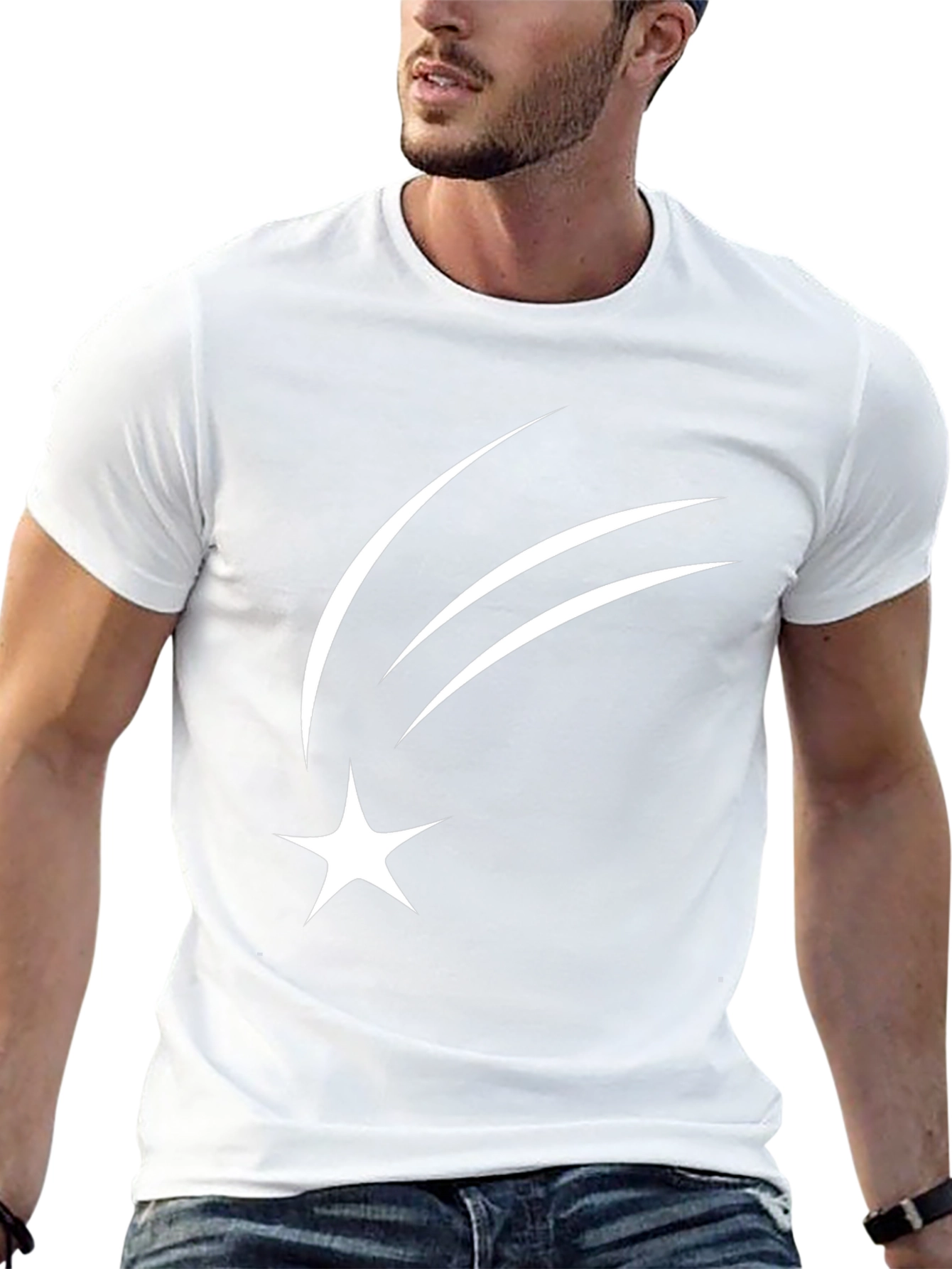 Stylish Black T-Shirt with Star Design