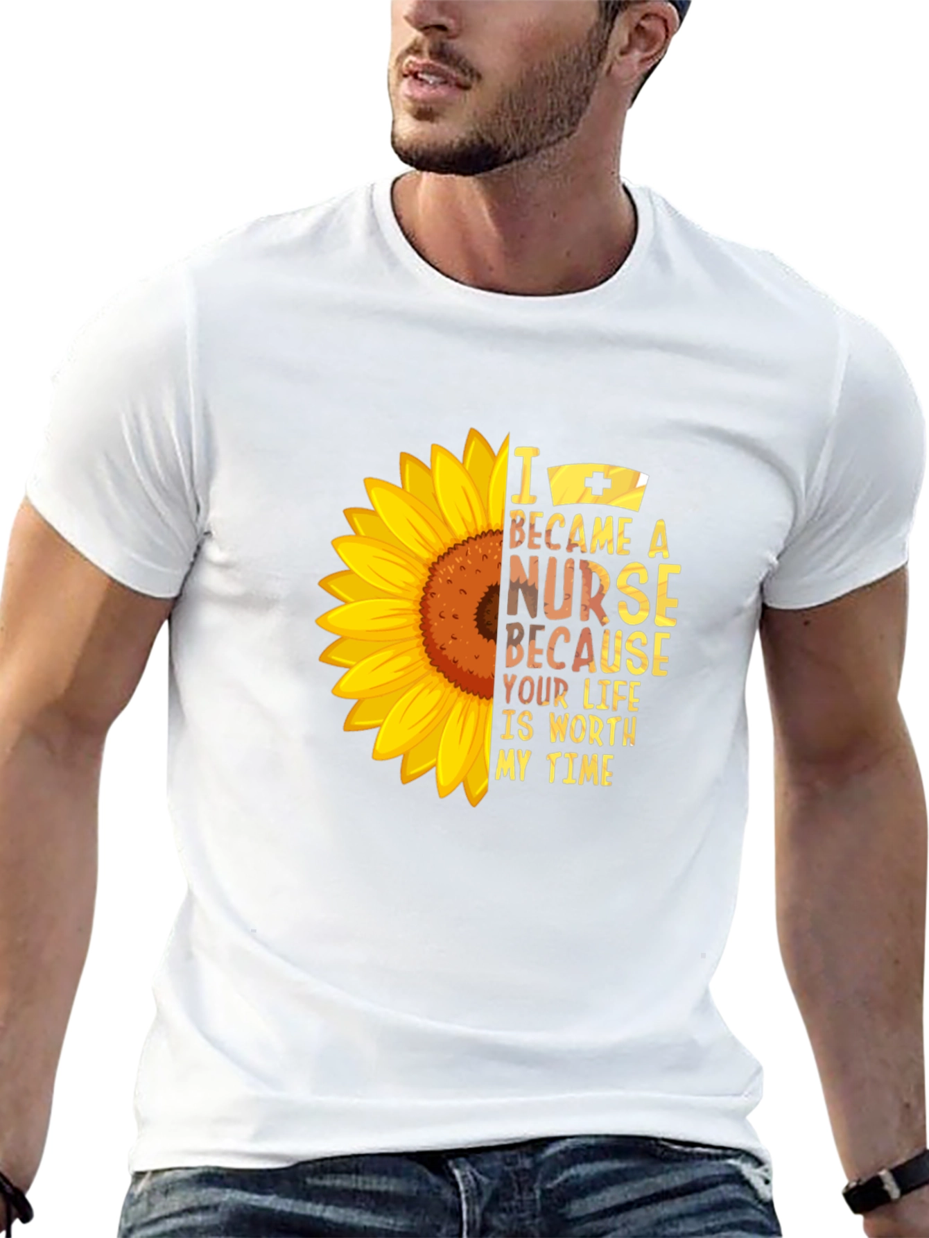 Sunflower Nurse Graphic T-Shirt - Worth My Time