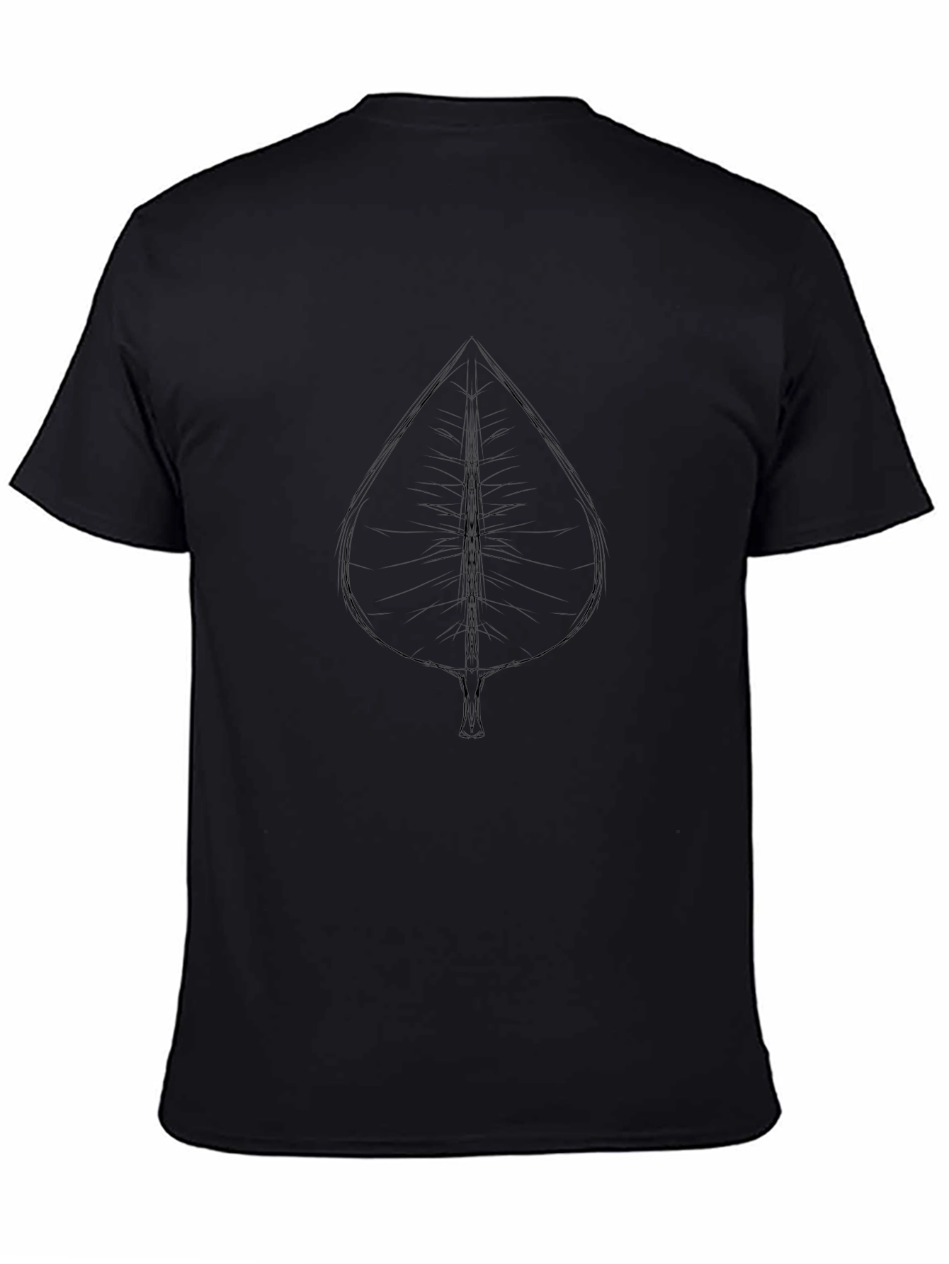 Mens Black Spade Leaf Graphic Tee