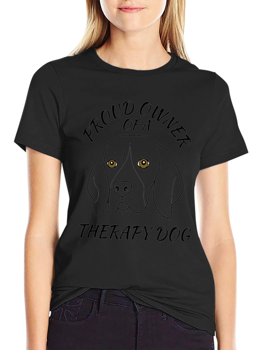 Proud Therapy Dog Owner Black T-Shirt