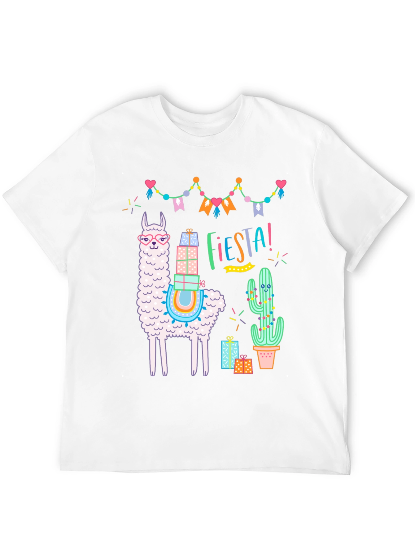 Fiesta Llama Graphic Tee - Black Cotton T-Shirt