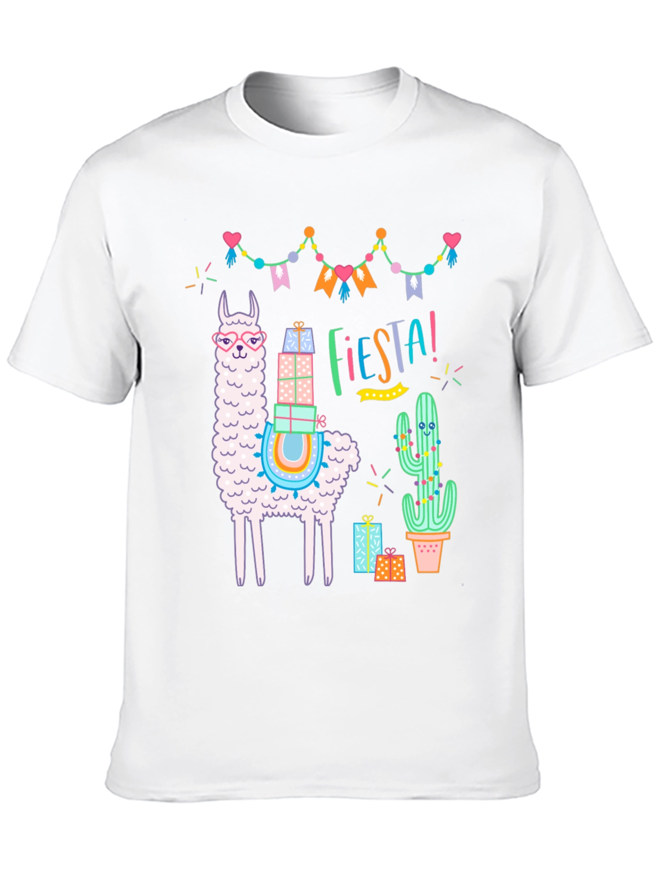 Fiesta Llama Graphic Tee - Black Cotton T-Shirt