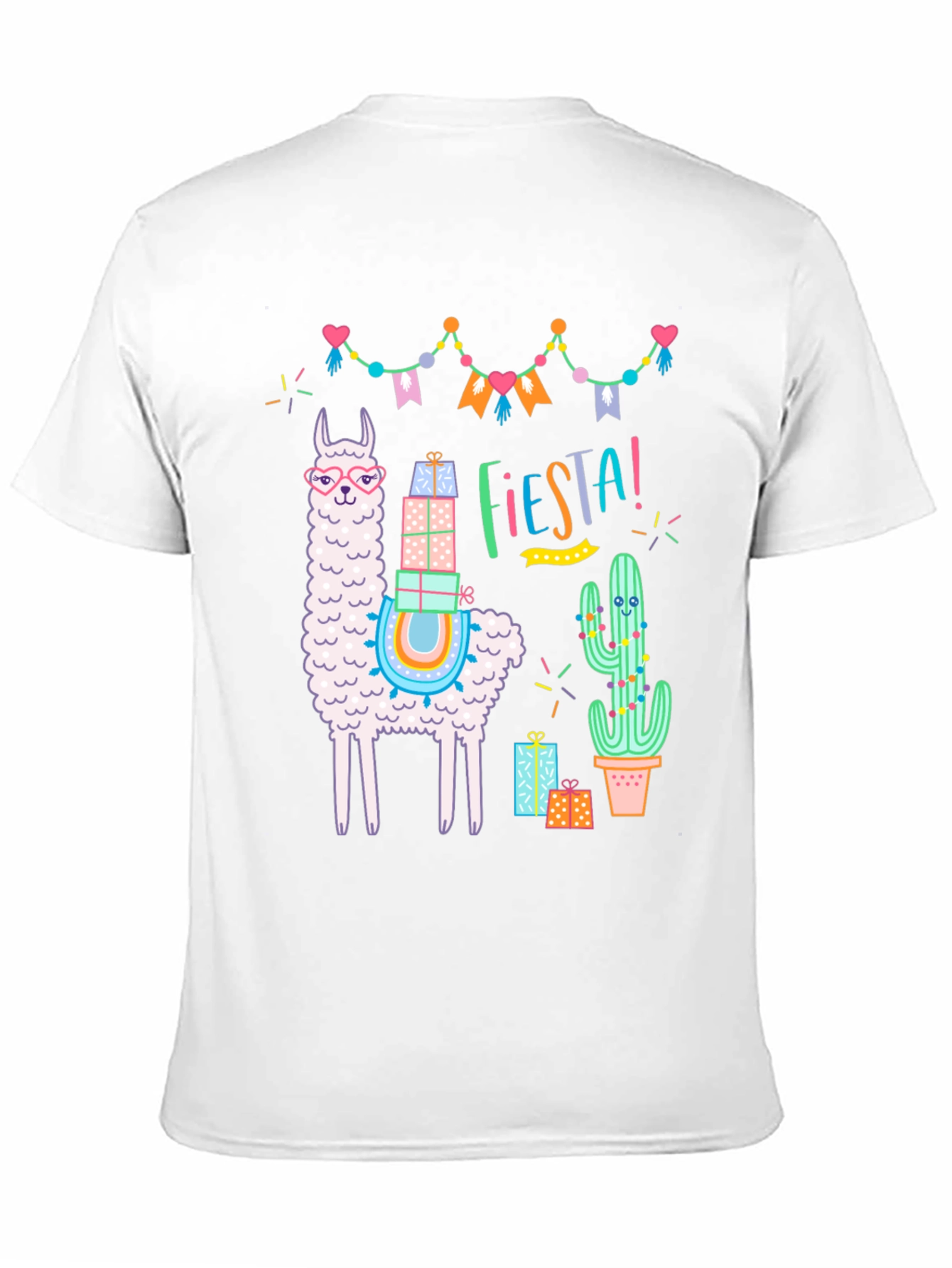 Fiesta Llama Graphic Tee - Black Cotton T-Shirt