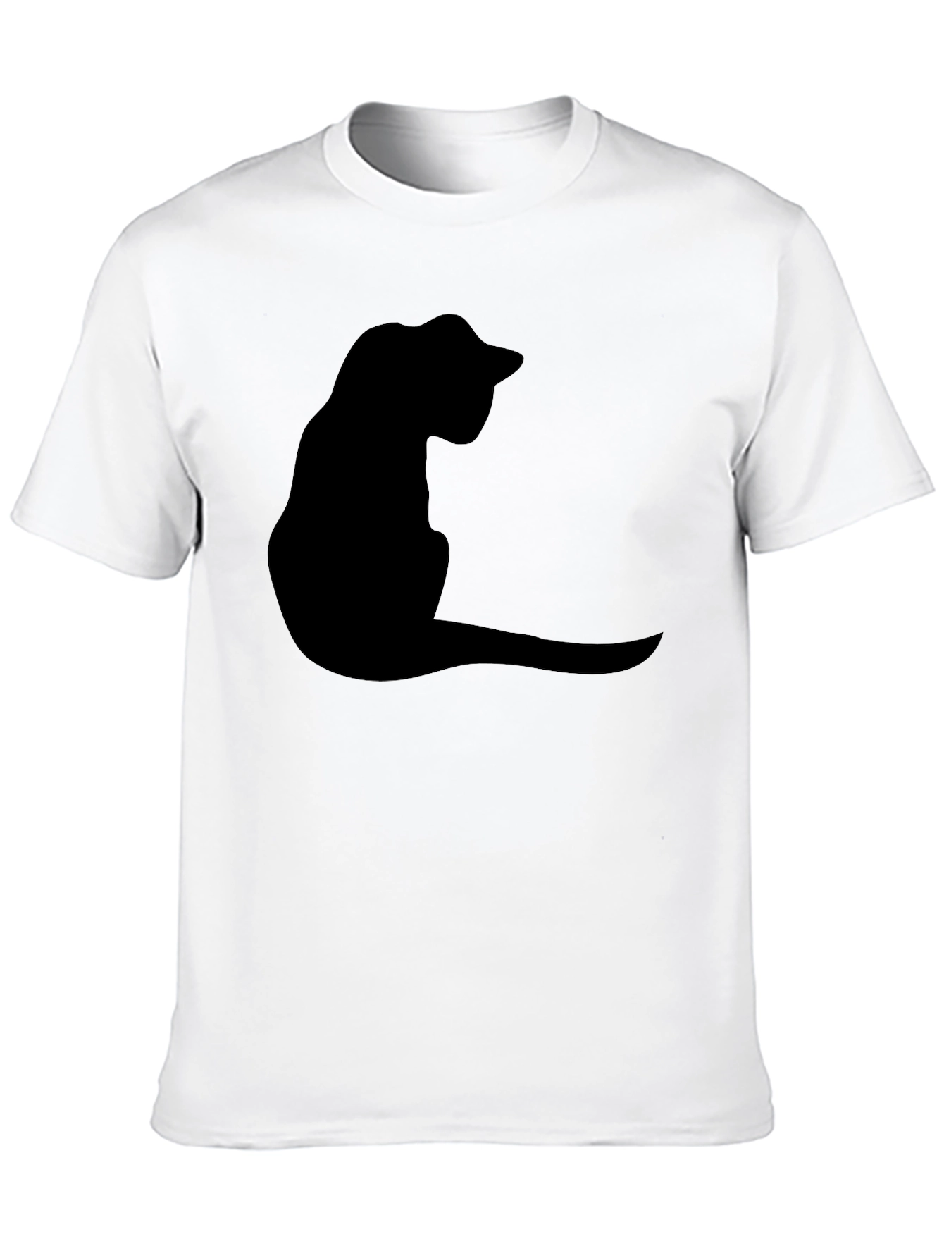 Black Cat Silhouette T-Shirt - Casual Graphic Tee