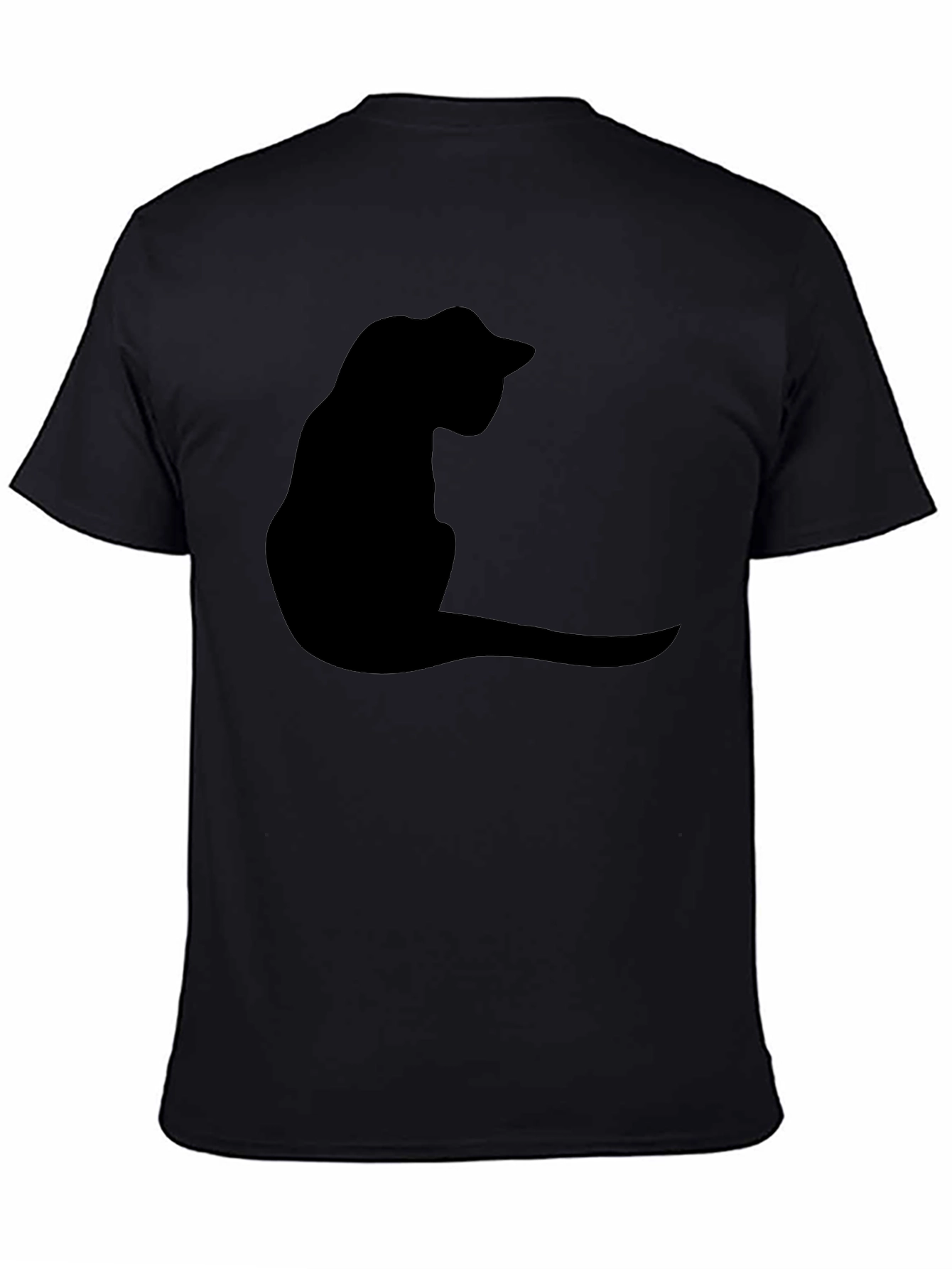 Black Cat Silhouette T-Shirt - Casual Graphic Tee